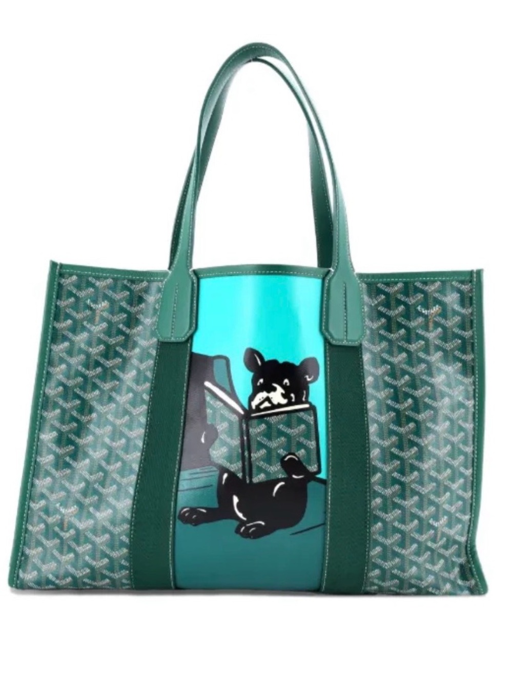 Goyard Villette mm Tote with Bulldog Green and Teal